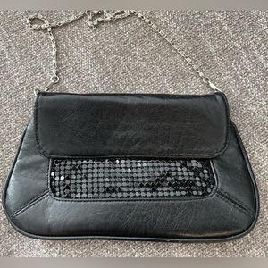 Free- Black Faux glitter clutch purse